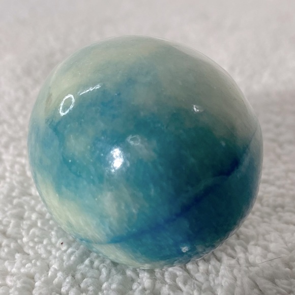 Vintage Polished Light Blue Stone Egg - Picture 4 of 9